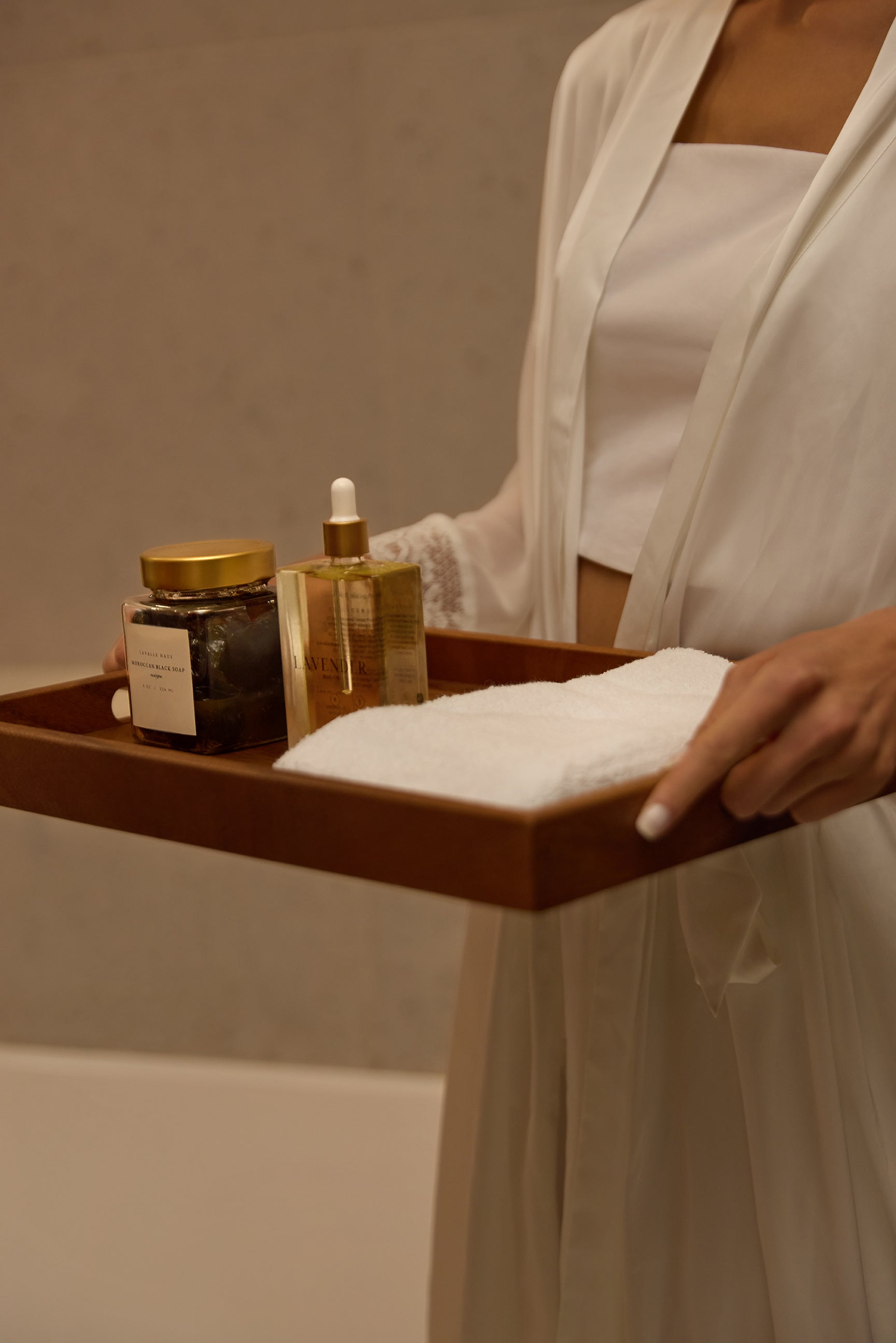 The Body Care Collection &mdash; Lavender Body Oil, Moroccan Black Soap, and Bath Salts
